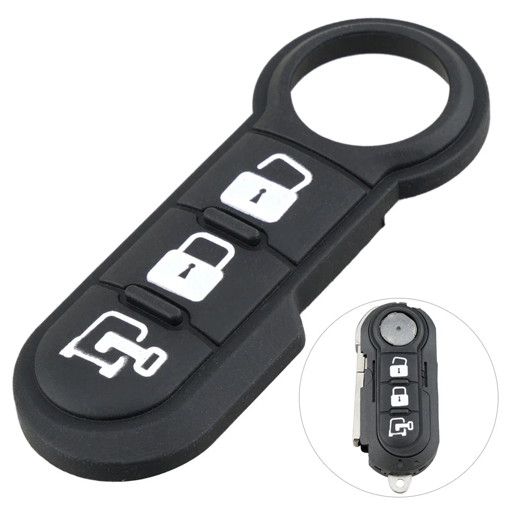 Carcasa plegable para mando a distancia de coche, carcasa de repuesto para llave de coche de 3 botones, compatible con Fiat 500 Panda Punto Bravo