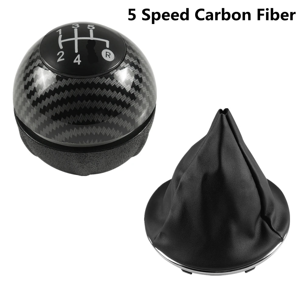 Perilla de palanca de cambios de 5/6 velocidades, bota de palanca de cambios para Fiat 500 500C 2007 - 2018