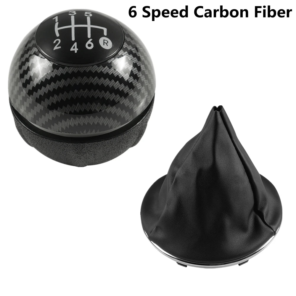 Perilla de palanca de cambios de 5/6 velocidades, bota de palanca de cambios para Fiat 500 500C 2007 - 2018