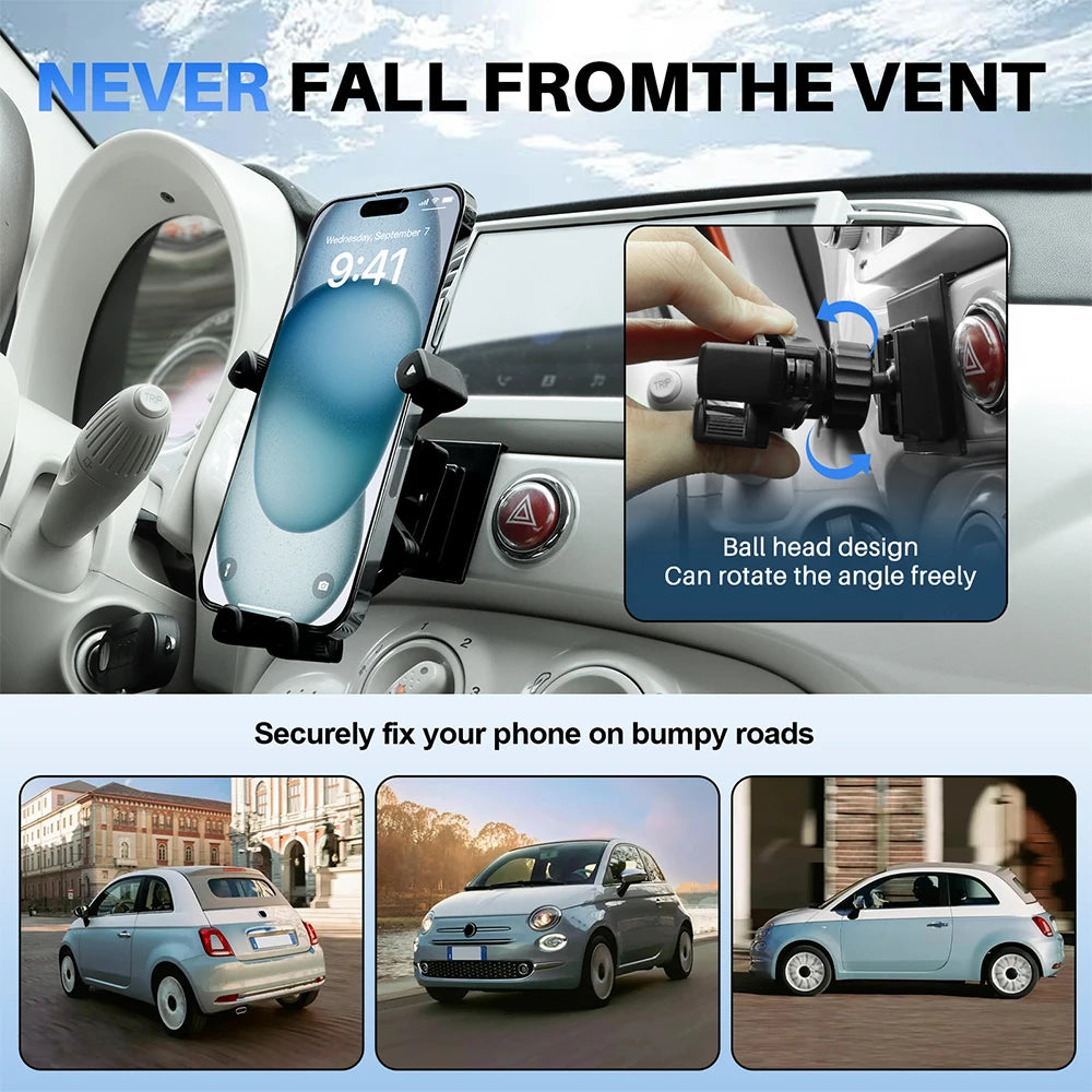 Accesorios para soporte de teléfono Gravity para coche para Fiat 500 08-23 Abarth 595 2012 2013 2014 2015 2016 2017 2018 2019 2020 2021 2022 2023