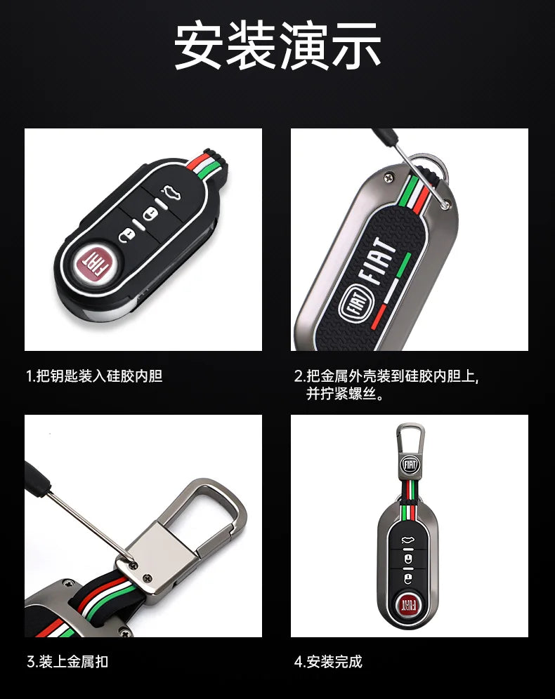 Funda protectora para llave remota de coche, accesorios para llavero Fiat Ducato 500 500L Panda Grande Punto Lancia Musa