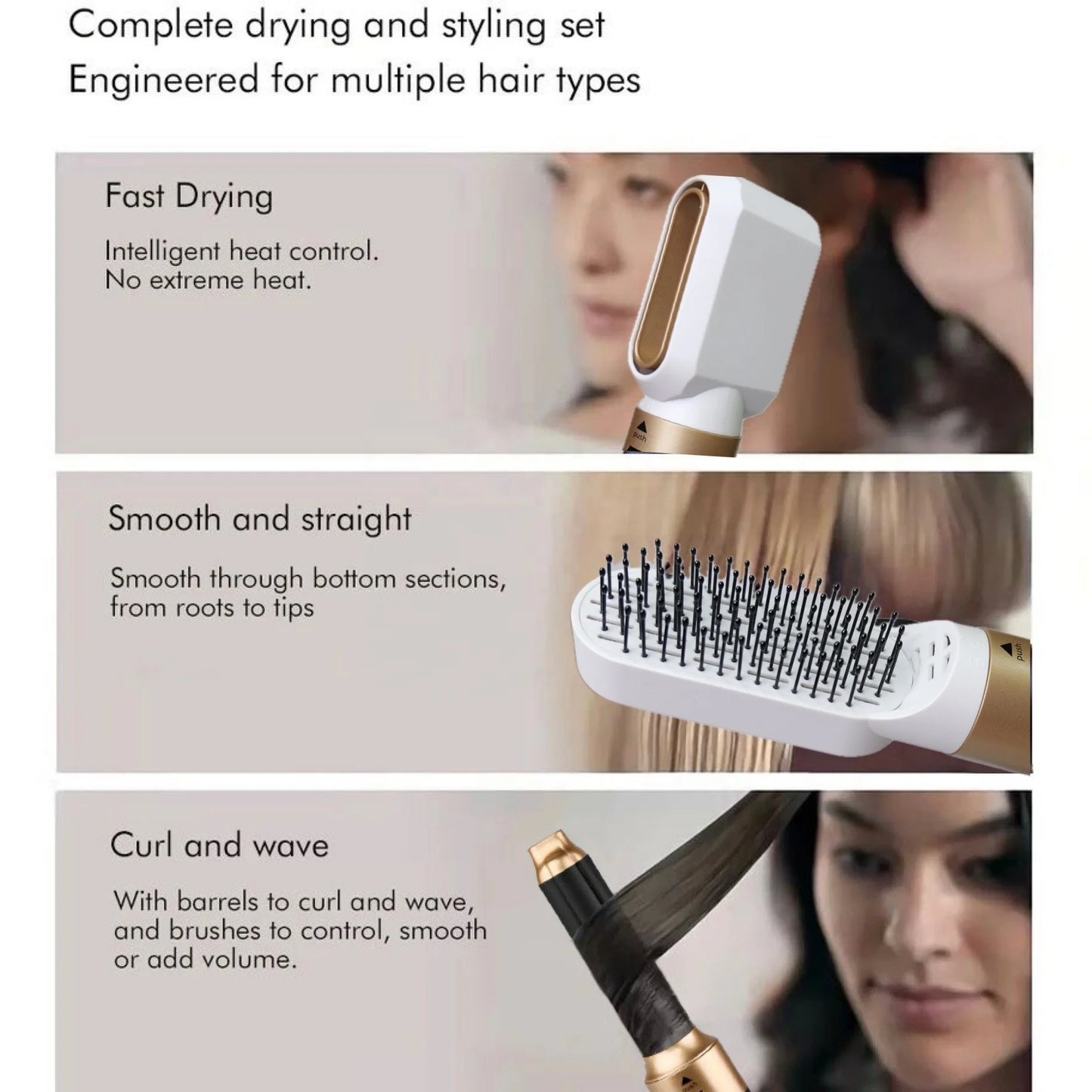 5 in 1 Multi Hair Styler 6 in 1 Auto Wrap Hair Dryer Brush Curler Straightener Hot Air Styler with Dryer for All Hair Styles
