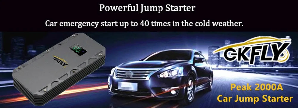 GKFLY 16000mAh 3000A arrancador de batería de coche banco de energía refuerzo de batería de coche carga 12V dispositivo de arranque gasolina diésel arrancador de coche Buster