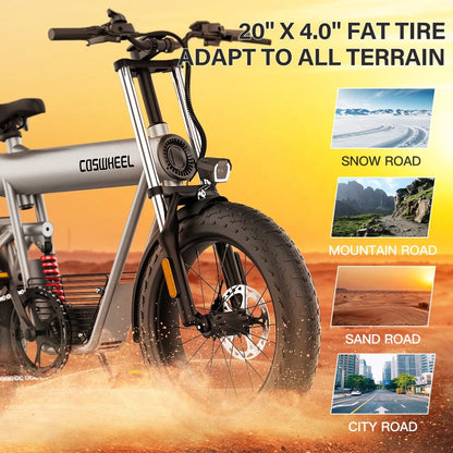 1500w Electric Bike T20 Ebike 500w 20AH High Speed /power 48v 1000w Cool Bike Coswheel