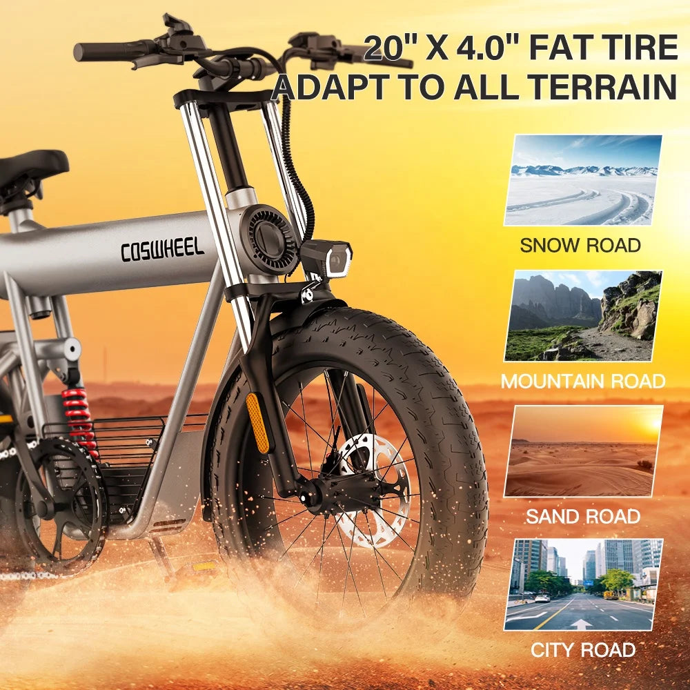 1500w Electric Bike T20 Ebike 500w 20AH High Speed /power 48v 1000w Cool Bike Coswheel