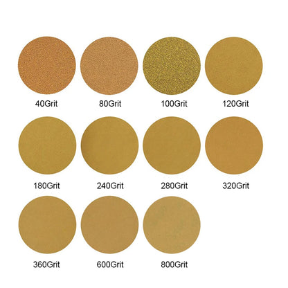 Wholesale Sand Paper Discs 2000pcs Gold Sanding Discs Hook and Loop Sanding Discs 120/150/240 Grits for Random Orbital Sandpaper