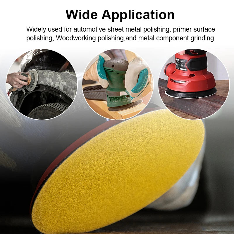 Wholesale Sand Paper Discs 2000pcs Gold Sanding Discs Hook and Loop Sanding Discs 120/150/240 Grits for Random Orbital Sandpaper