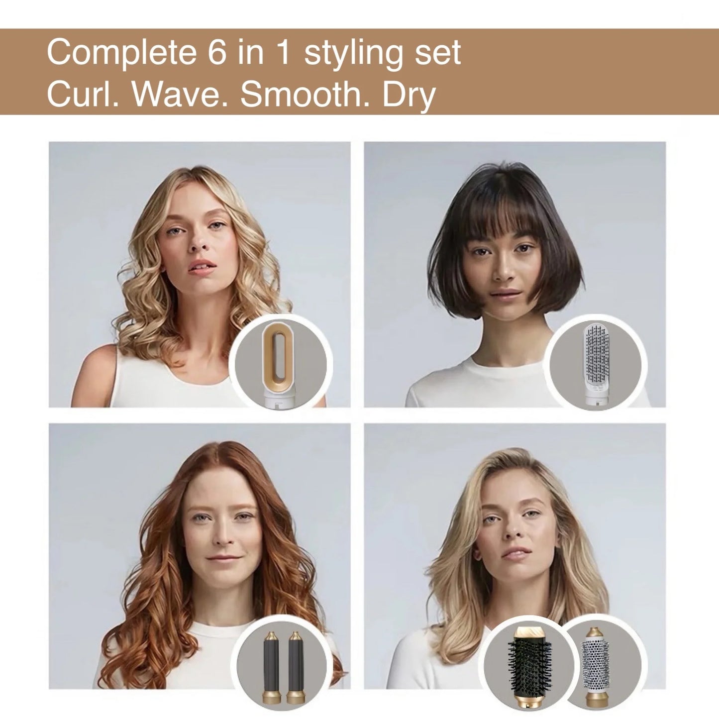 5 in 1 Multi Hair Styler 6 in 1 Auto Wrap Hair Dryer Brush Curler Straightener Hot Air Styler with Dryer for All Hair Styles