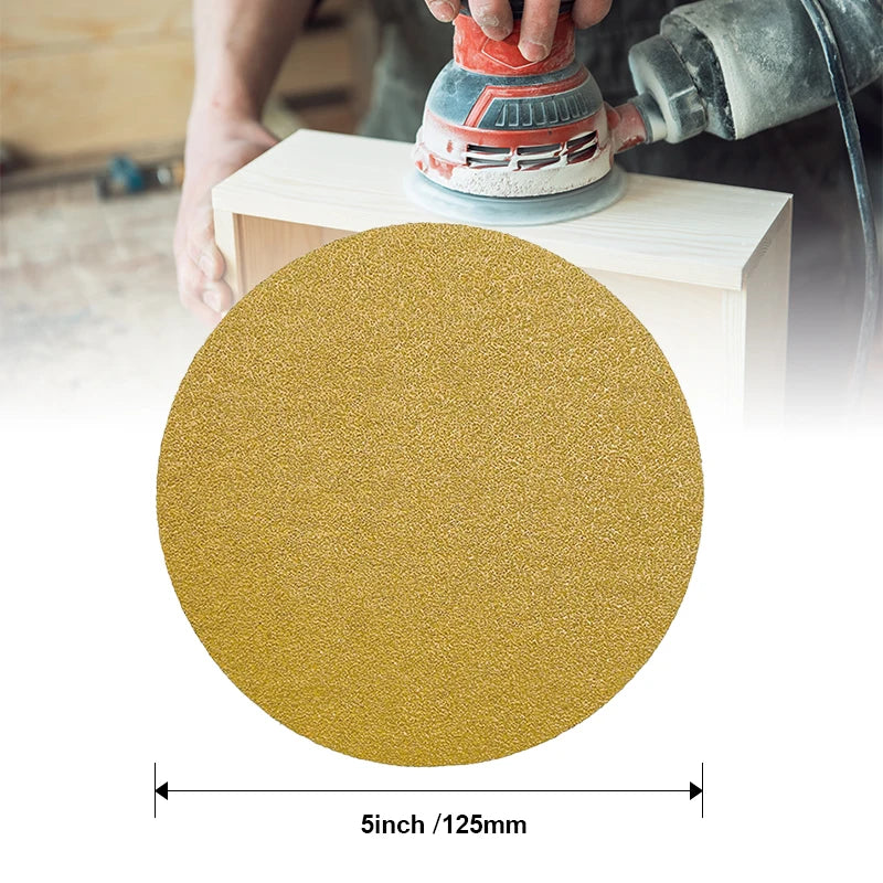 Wholesale Sand Paper Discs 2000pcs Gold Sanding Discs Hook and Loop Sanding Discs 120/150/240 Grits for Random Orbital Sandpaper
