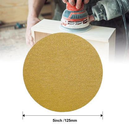 Wholesale Sand Paper Discs 2000pcs Gold Sanding Discs Hook and Loop Sanding Discs 120/150/240 Grits for Random Orbital Sandpaper