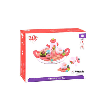 2024 Hot Sale Wooden Pretend Play Afternoon Tea Set Scene Toy for Children