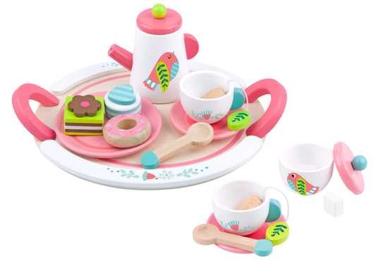 2024 Hot Sale Wooden Pretend Play Afternoon Tea Set Scene Toy for Children