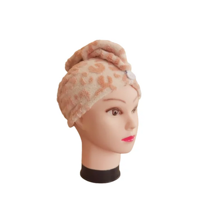 Custom Jacquard Coral Fleece Hair Drying Tricorn Hat Quick-Dry Home Bathroom Essential Ladies Towel Factory Wholesale