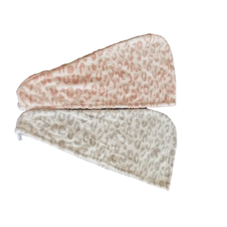 Custom Jacquard Coral Fleece Hair Drying Tricorn Hat Quick-Dry Home Bathroom Essential Ladies Towel Factory Wholesale