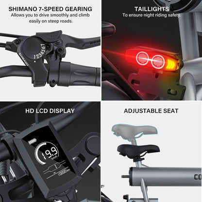 1500w Electric Bike T20 Ebike 500w 20AH High Speed /power 48v 1000w Cool Bike Coswheel