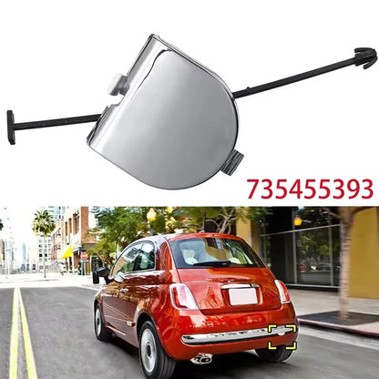 Gancho de remolque para parachoques trasero de coche, tapa cromada para Fiat 500, 500C, 2007-2012, 735455393