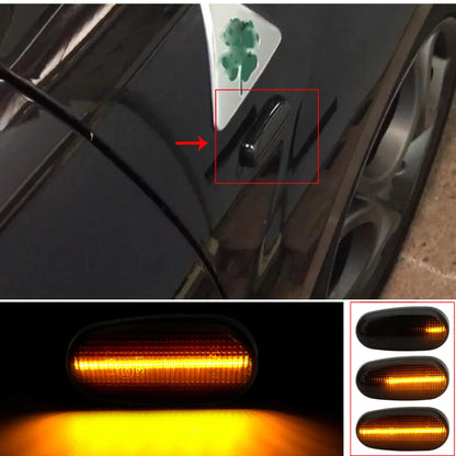 Luces LED dinámicas para coche, marcador lateral para Alfa Romeo Mito 955, 147 GT, 937, Fiat Bravo 2, señal de giro, lámpara intermitente, 2 piezas
