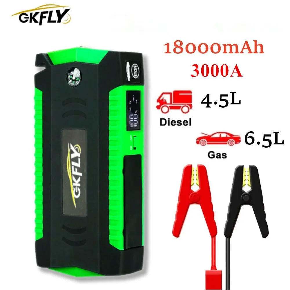 GKFLY 16000mAh 3000A arrancador de batería de coche banco de energía refuerzo de batería de coche carga 12V dispositivo de arranque gasolina diésel arrancador de coche Buster