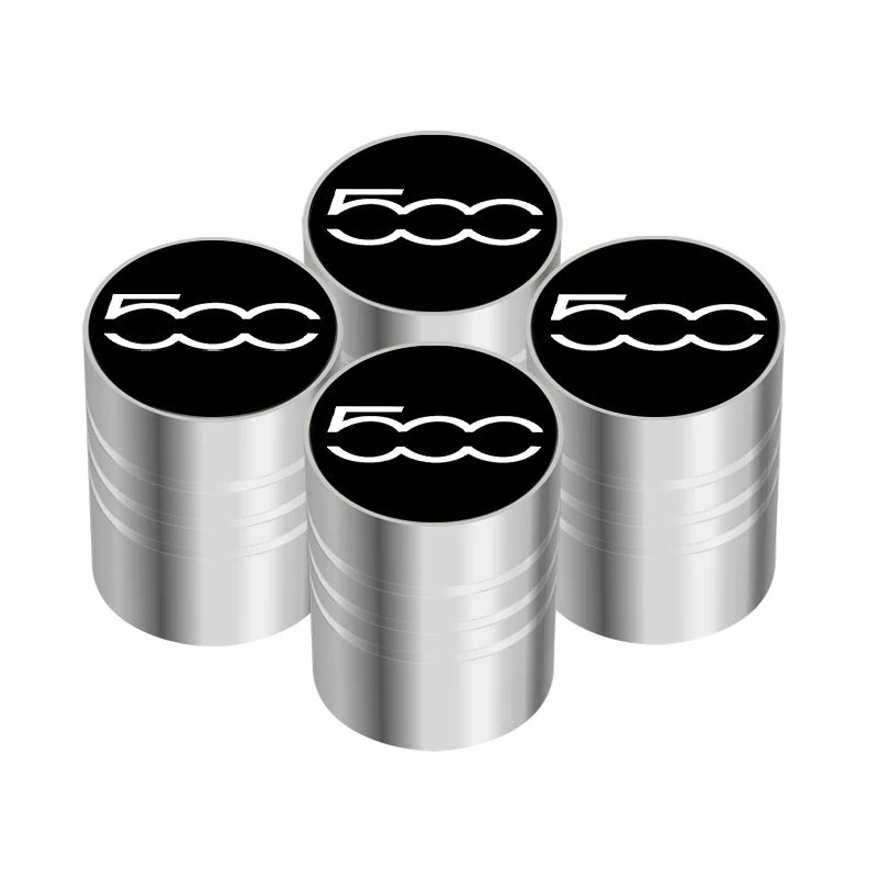 4 Uds. Tapas de válvula de neumático de rueda de coche de aleación de aluminio cubierta de vástago de neumático de aire tapones herméticos para Fiat 500 2007-2015 accesorios de estilo