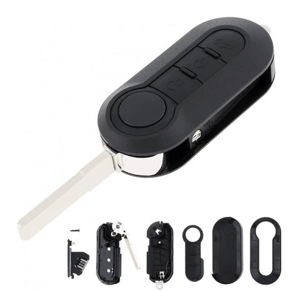 Carcasa plegable para mando a distancia de coche, carcasa de repuesto para llave de coche de 3 botones, compatible con Fiat 500 Panda Punto Bravo