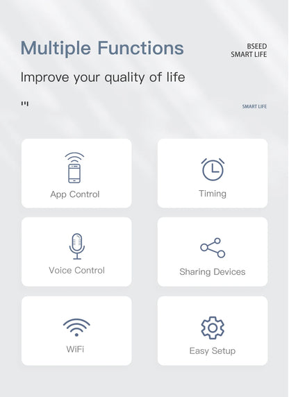 BSEED Wifi 1/2/3 interruptores de luz Sensor táctil interruptor de vidrio Tuya Smart Life Alexa Control más enchufes de la UE necesita cable neutro