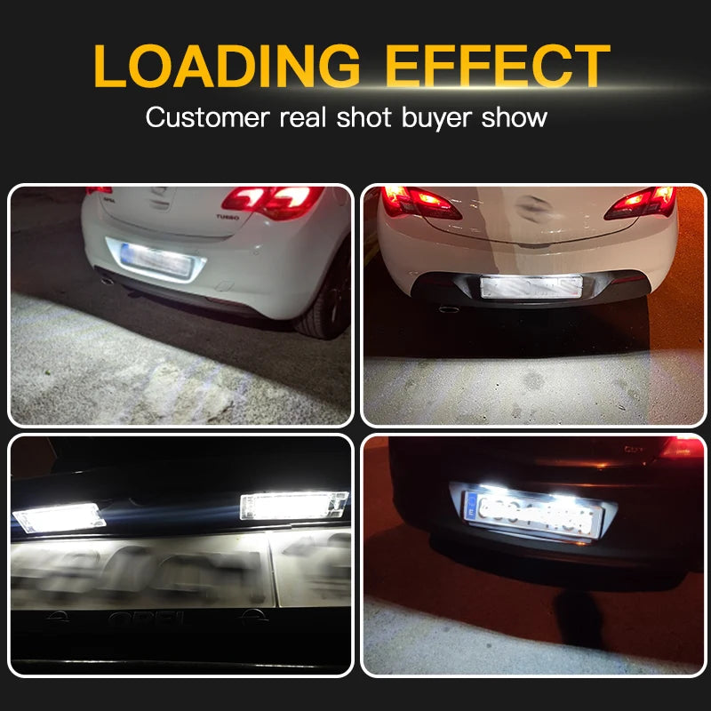 Luz Led blanca para placa de matrícula, 2 uds., para Fiat Grande Punto Evo Van Pratico Brava Bravo Cinquecento Croma Doblo Linea Marea