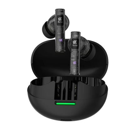 KZ Krio TWS Earbuds Bluetooth 6 Hybrid Microphones ANC LDAC APTX Dual Driver Lossless Earphones with Charging Case