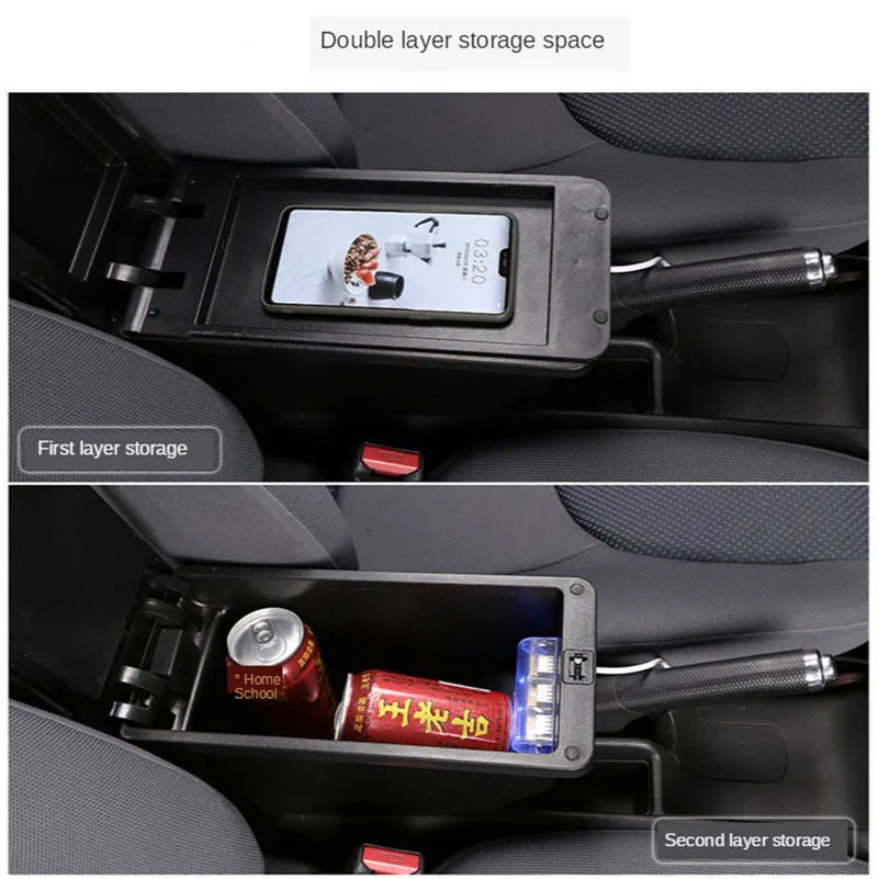 Caja de reposabrazos para Fiat 500, caja de reposabrazos para coche Fiat CRONOS, reequipamiento dedicado, caja de almacenamiento central Interior, accesorios para coche
