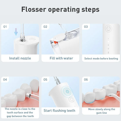 XIAOMI MIJIA Portable Oral Irrigator F300 Dental Water Jet Water Flosser Teeth Whitening Bucal Tooth Cleaner Waterpulse MEO703