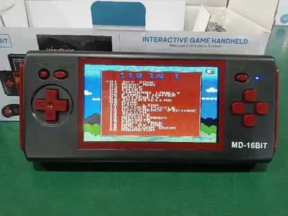 HG-943 4,3 ''MD 16BIT HD TV juego portátil consola de juegos Retro consola arcade 2 jugadores inalámbrico have118 juegos compatible con tarjeta de juego