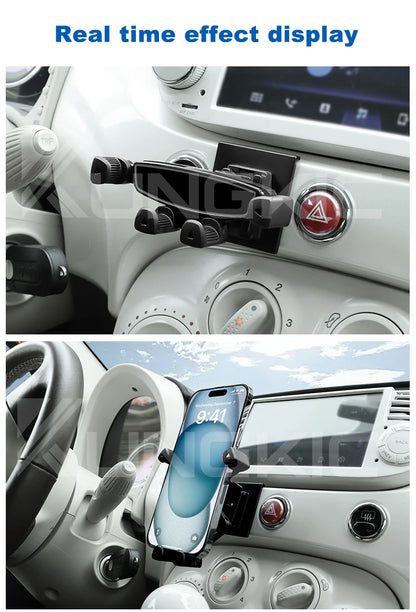 Accesorios para soporte de teléfono Gravity para coche para Fiat 500 08-23 Abarth 595 2012 2013 2014 2015 2016 2017 2018 2019 2020 2021 2022 2023