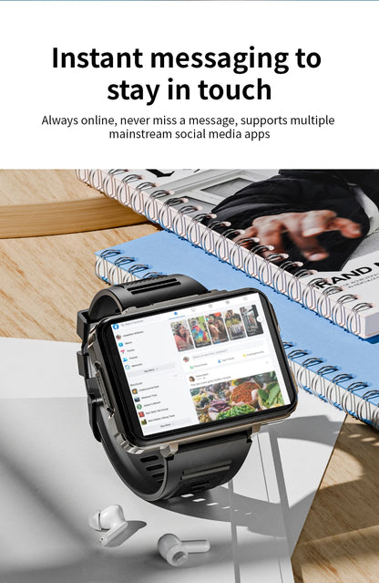 LOKMAT APPLLP 5 MAX reloj Android teléfono cuadrado pantalla grande Wifi 4G llamadas relojes inteligentes cámara Dual con linterna reloj para juegos