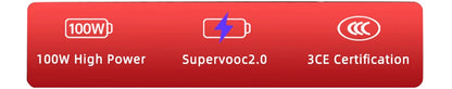 100W Supervooc cargador rápido Cargador de carga rápida Adaptador de teléfono de pared para OnePlus 13R 12R 12 13 11 10 ACE 5 PRO Cable de cargador USB Tipo C