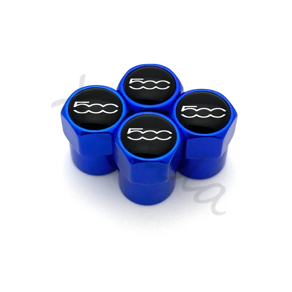 4 Uds. Tapas de válvula de neumático de rueda de coche de aleación de aluminio cubierta de vástago de neumático de aire tapones herméticos para Fiat 500 2007-2015 accesorios de estilo