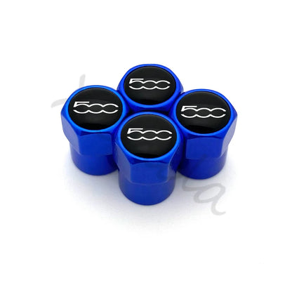 4 Uds. Tapas de válvula de neumático de rueda de coche de aleación de aluminio cubierta de vástago de neumático de aire tapones herméticos para Fiat 500 2007-2015 accesorios de estilo