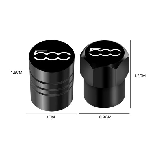 4 Uds. Tapas de válvula de neumático de rueda de coche de aleación de aluminio cubierta de vástago de neumático de aire tapones herméticos para Fiat 500 2007-2015 accesorios de estilo