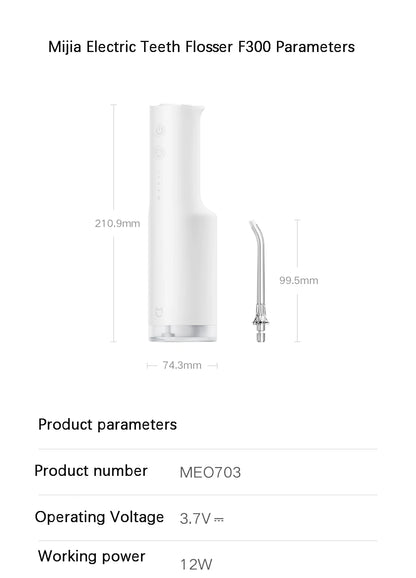 XIAOMI MIJIA-irrigador Oral portátil F300, irrigador Dental con chorro de agua, blanqueamiento Dental, limpiador de dientes bucales, pulso de agua MEO703