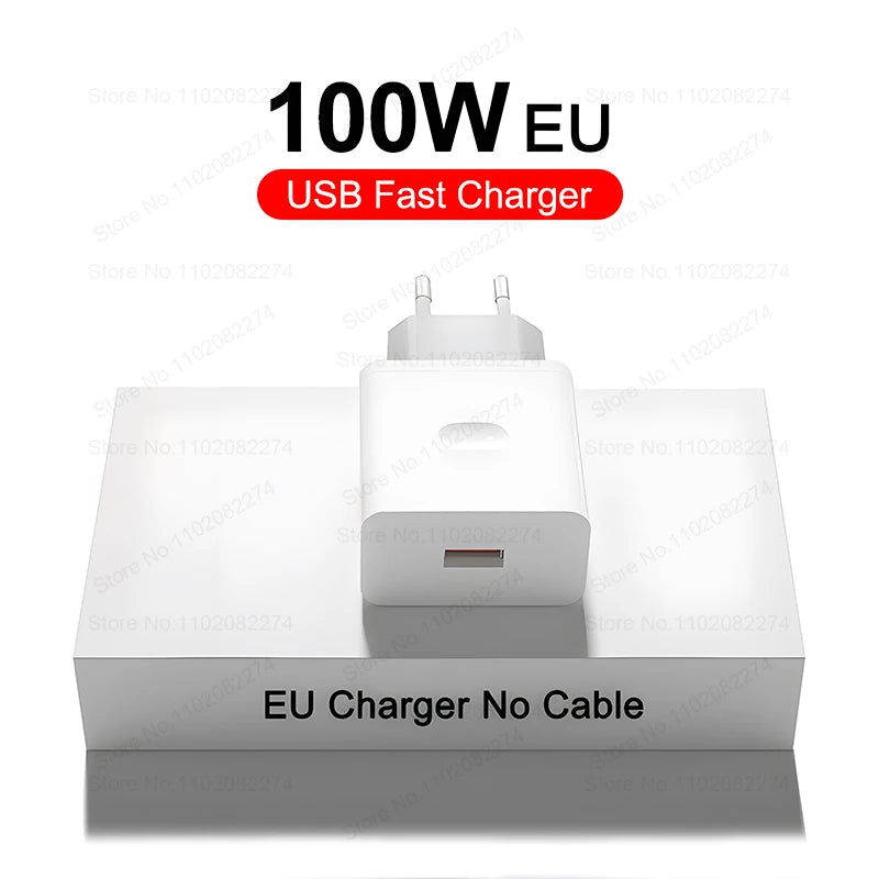 100W SuperVOOC Fast Charger Quick Charging Wall Phone Adapter for Oneplus 13r 12r 12 13 11 10 Ace 5 Pro USB Charger Type C Cable