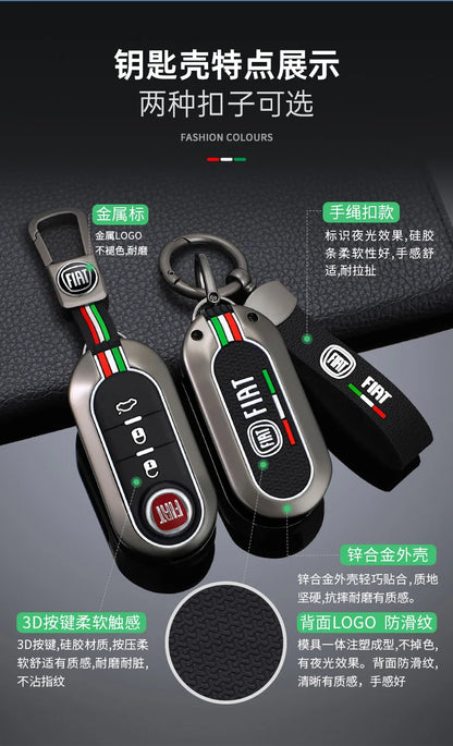 Funda protectora para llave remota de coche, accesorios para llavero Fiat Ducato 500 500L Panda Grande Punto Lancia Musa