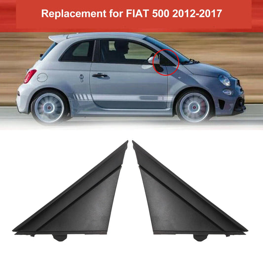 Espejo retrovisor lateral con bandera para coche, cubierta de espejo de puerta 1SH17KX7AA, izquierda y derecha, color negro, decoración de repuesto para FIAT 500, 2012, 2017