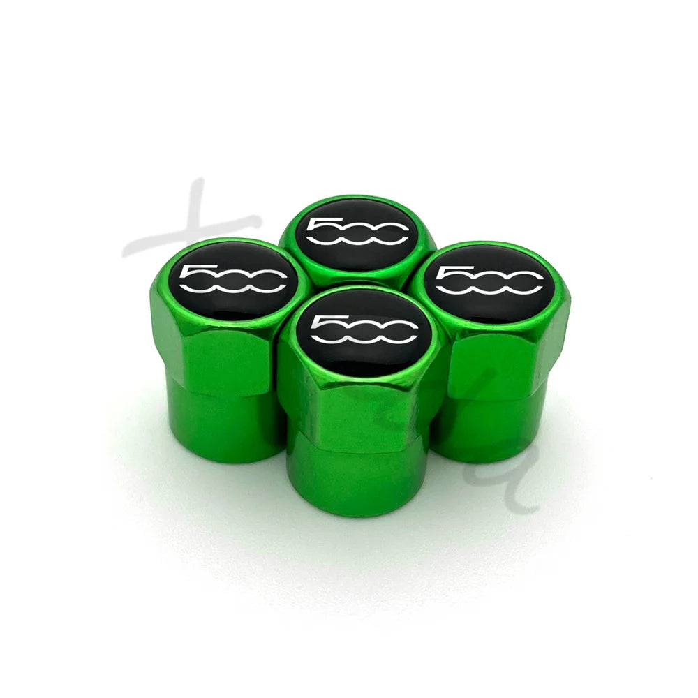 4 Uds. Tapas de válvula de neumático de rueda de coche de aleación de aluminio cubierta de vástago de neumático de aire tapones herméticos para Fiat 500 2007-2015 accesorios de estilo