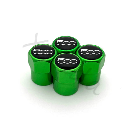 4 Uds. Tapas de válvula de neumático de rueda de coche de aleación de aluminio cubierta de vástago de neumático de aire tapones herméticos para Fiat 500 2007-2015 accesorios de estilo