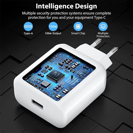 100W Supervooc cargador rápido Cargador de carga rápida Adaptador de teléfono de pared para OnePlus 13R 12R 12 13 11 10 ACE 5 PRO Cable de cargador USB Tipo C
