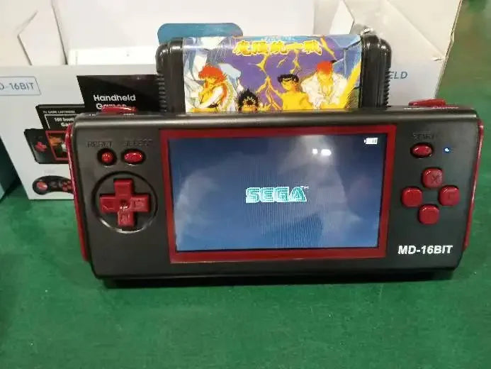 HG-943 4,3 ''MD 16BIT HD TV juego portátil consola de juegos Retro consola arcade 2 jugadores inalámbrico have118 juegos compatible con tarjeta de juego