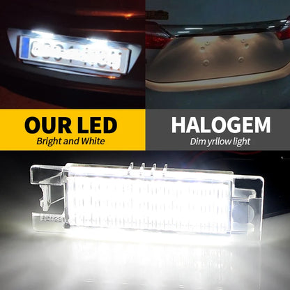 Luz Led blanca para placa de matrícula, 2 uds., para Fiat Grande Punto Evo Van Pratico Brava Bravo Cinquecento Croma Doblo Linea Marea