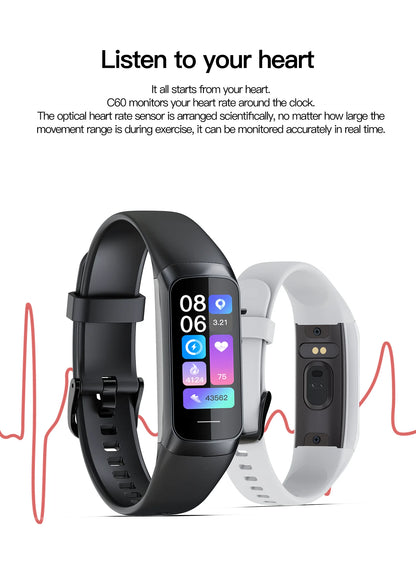 LIGE Amoled reloj inteligente hombres 2025 banda inteligente mujeres ritmo cardíaco sangre Smartwartch pulsera inteligente impermeable deporte Fitness Tracker
