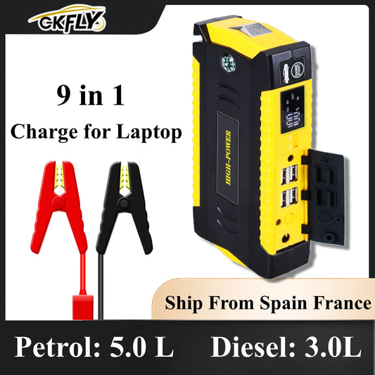 GKFLY 16000mAh 3000A arrancador de batería de coche banco de energía refuerzo de batería de coche carga 12V dispositivo de arranque gasolina diésel arrancador de coche Buster