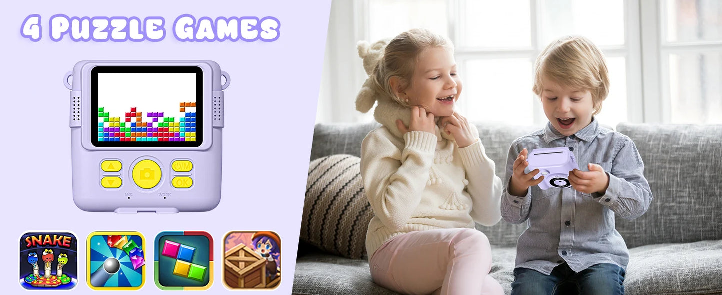 Cámara digital para niños 1080P HD cámara de impresión instantánea cámara portátil de juguete con tarjeta de 32GB regalo para niños niñas 3-12