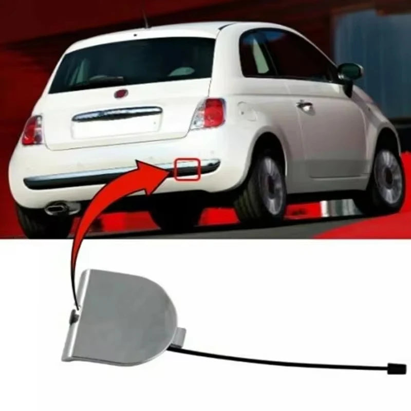 Gancho de remolque para parachoques trasero de coche, tapa cromada para Fiat 500, 500C, 2007-2012, 735455393