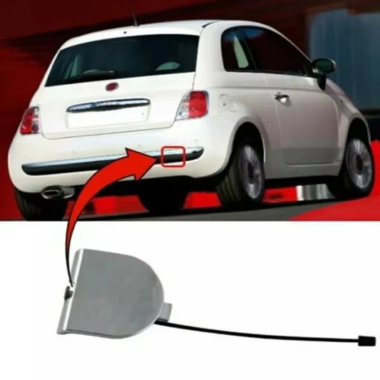 Gancho de remolque para parachoques trasero de coche, tapa cromada para Fiat 500, 500C, 2007-2012, 735455393